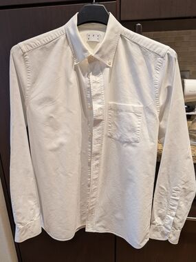ASKET Men's White Button-Down Oxford Shirt